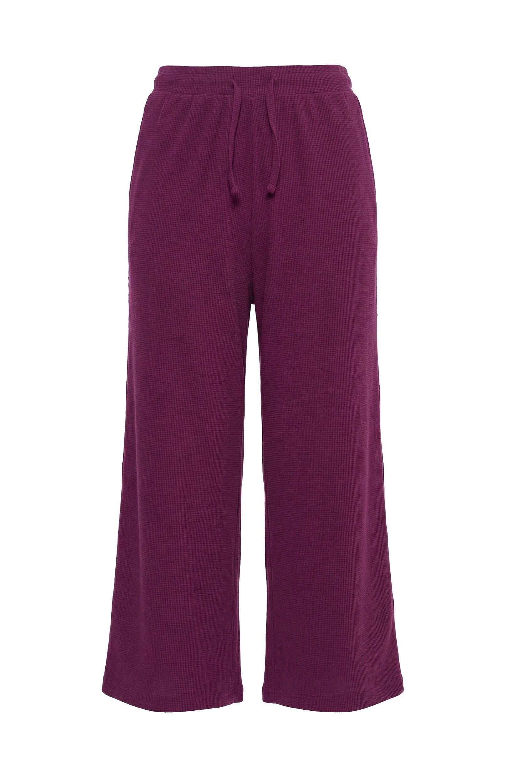 Ulla Popken Culotte Sweat-Culotte Waffelstruktur weites Bein