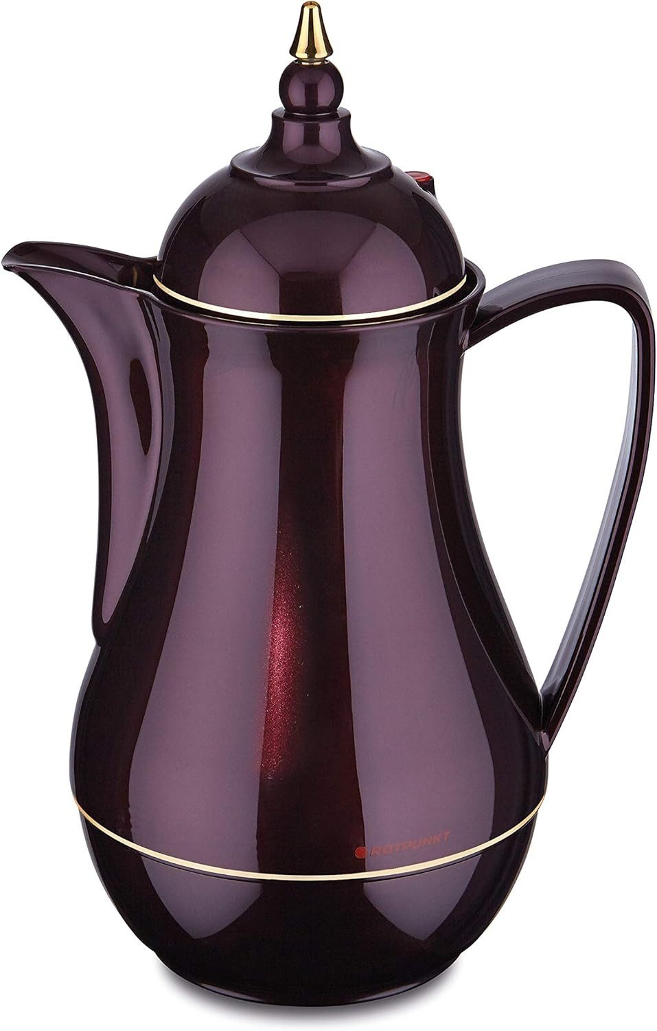 ROTPUNKT Isolierkanne 1,0 ltr. hochwertig I Glaseinsatz I Thermo I 24 std warm 36 Std kalt, 1 l, (Kaffeekanne I Teekanne), Glaskolben aus doppelwandigem Rosalin-Glas