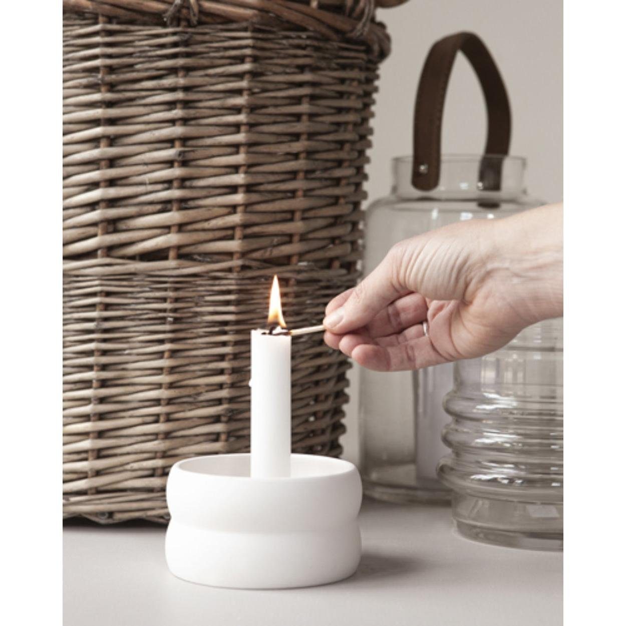Storefactory matt Mini Bolmen (11cm) Kerzenleuchter Kerzenhalter Weiß