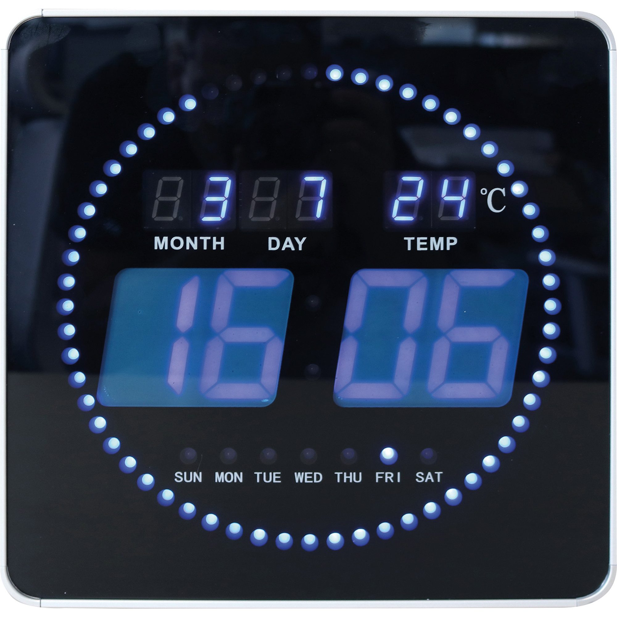 unilux Uhr LED-Uhr FLO 400124566 schwarz