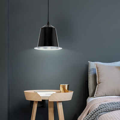 EGLO LED Pendelleuchte, Leuchtmittel inklusive, Warmweiß, LED 5 Watt Decken Pendel Hänge Lampe Leuchte Stahl schwarz
