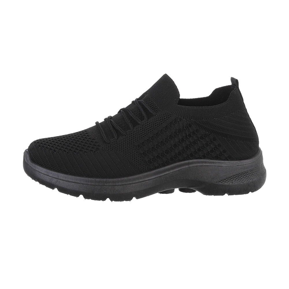 Ital-Design Herren Low-Top Freizeit Sneaker Flach Sneakers in Schwarz