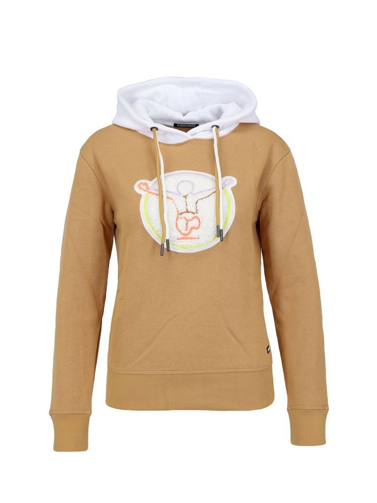 Kapuzensweatjacke Hoodie mit Label-Aufnäher 1