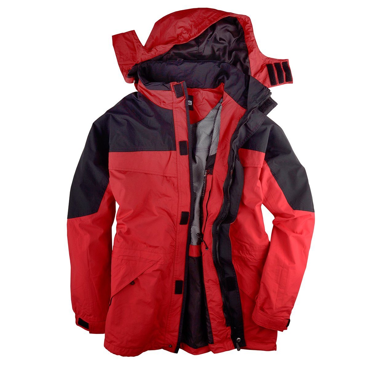 marc & mark Funktionsjacke Marc&Mark 3-in-1 Funktionsjacke Übergröße rot-sc günstig online kaufen