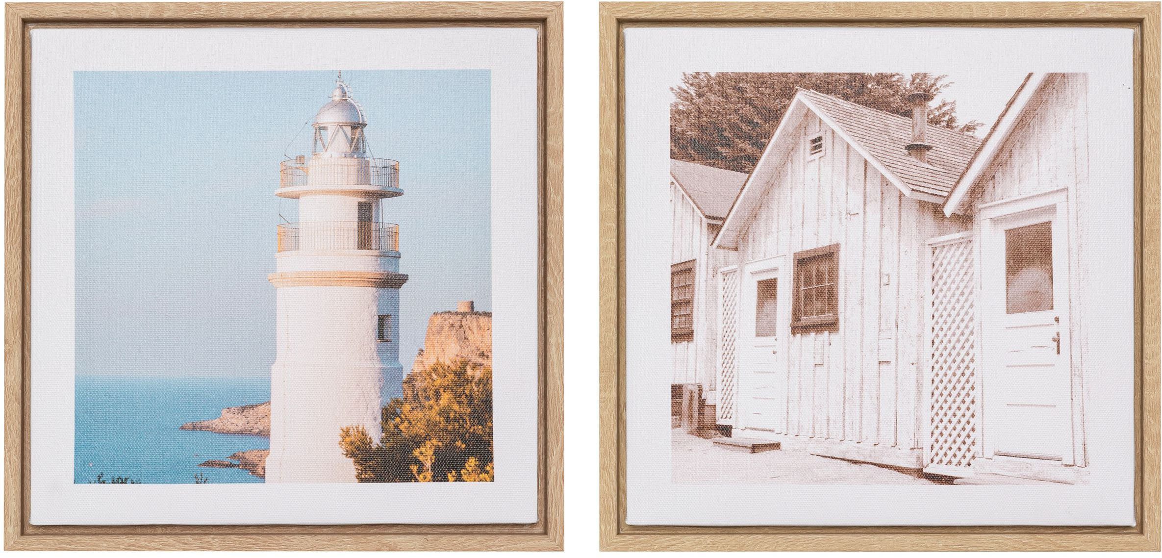 Creativ home Bild mit Rahmen Deko-Bild Sights, (2 St), mit schönen Motiven