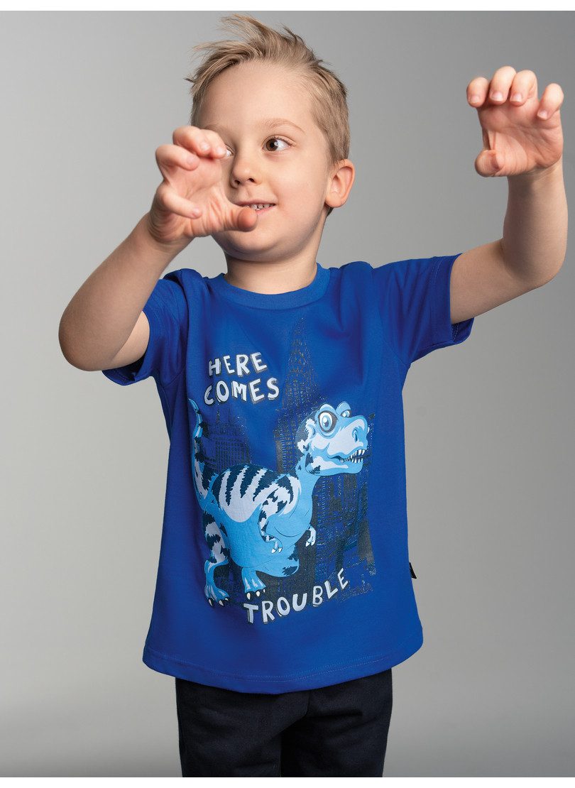Trigema T-Shirt TRIGEMA T-Shirt mit großem Dino-Printmotiv (1-tlg)