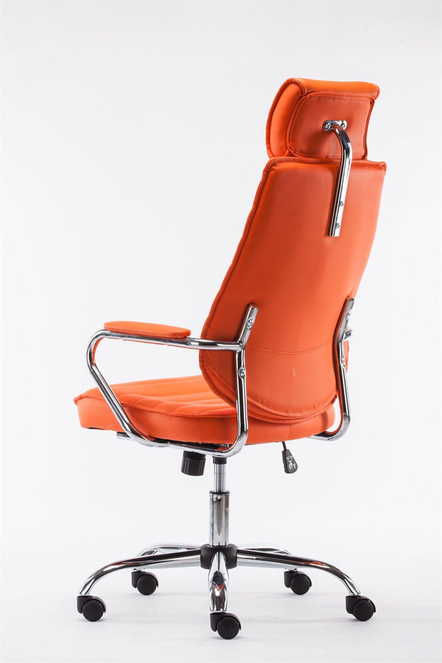TPFLiving Bürostuhl Rocket Drehstuhl, orange Chefsessel, 360° Rückenlehne höhenverstellbar chrom Kunstleder - Metall drehbar Gestell: (Schreibtischstuhl, XXL), Bürostuhl - Sitz: bequemer und V2 mit