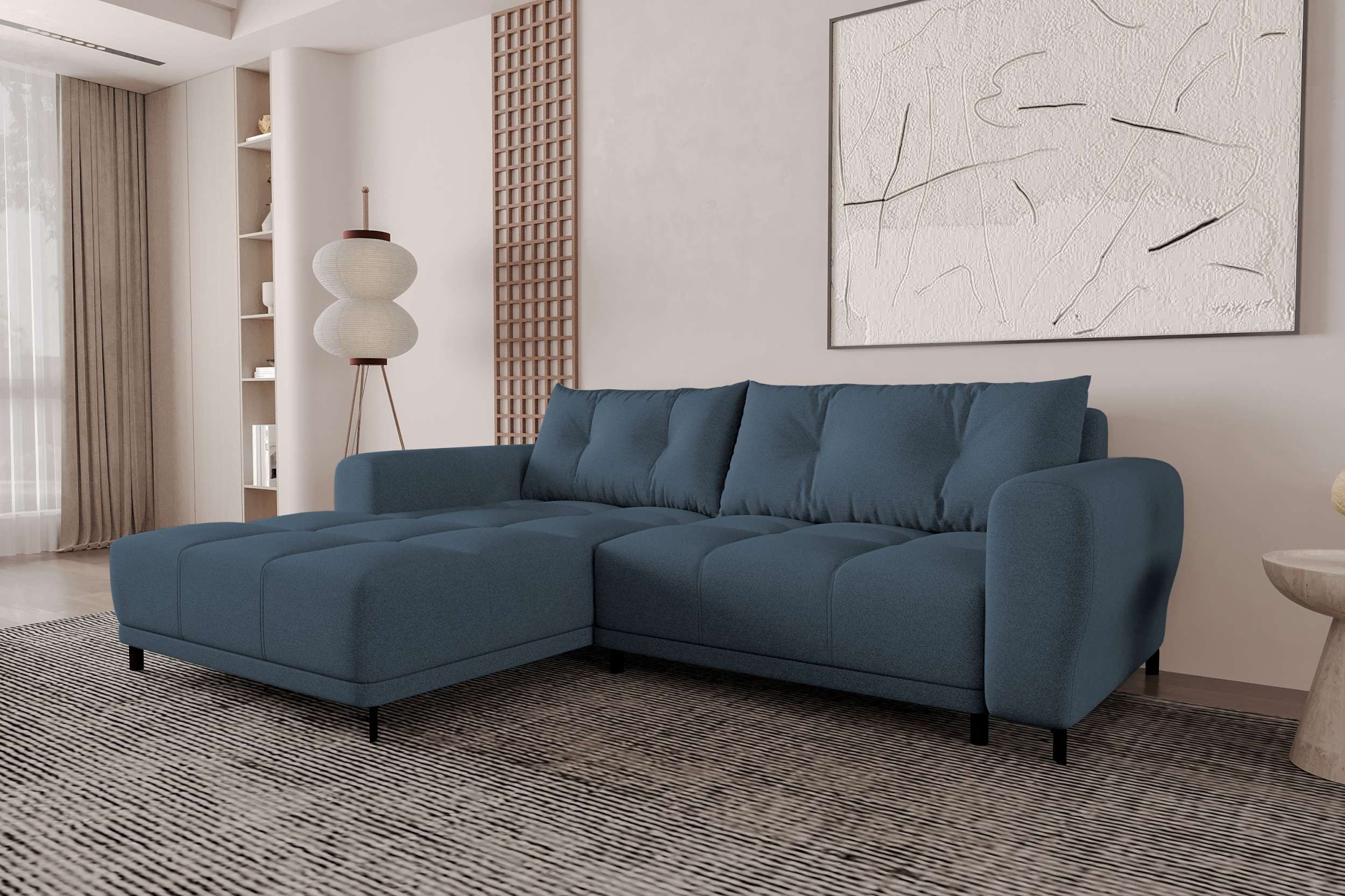 99rooms Ecksofa Massimo, Sofa L-Form, Eckcouch, mit Schlaffunktion,Rundumbezug, in Strukturstoff NEVE