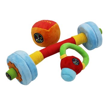 FitKidz Kuscheltier-Rassel Medizin Fitness Ball Soft Toy Geschenk Kinder Fitness Sportspielzeug, babyweiches Velour, Rasseleffekt