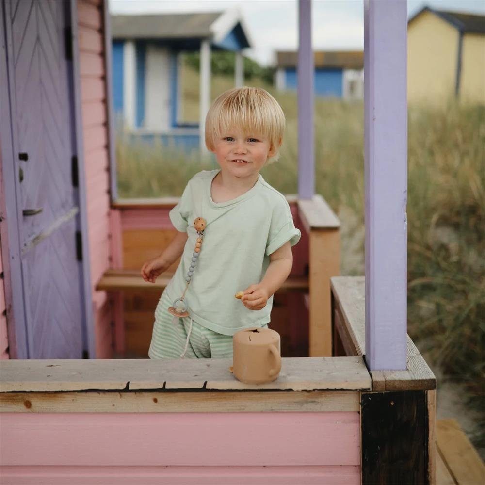 Mushie Kinderbecher Snackbecher Natural, Silikon BPA-frei Babybecher Snackschale