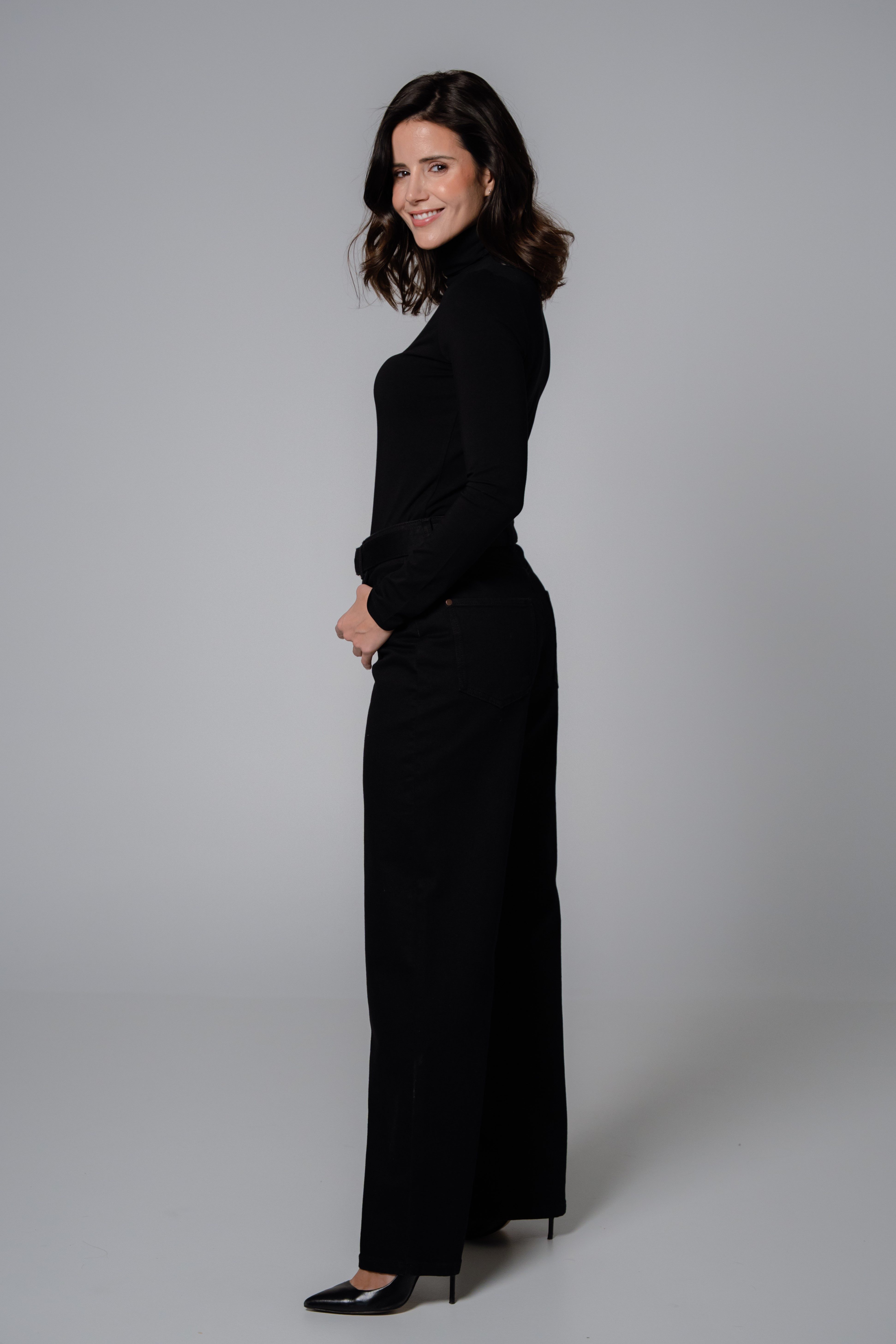 Feuervogl Weite Jeans fv-Flor:ence Wide Leg, High Waist, Stay Black Denim 5-Pocket-Style