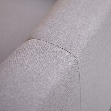 Tikamoon Sofa Lars 3-Sitzer-Sofa mit grauem Stoffbezug