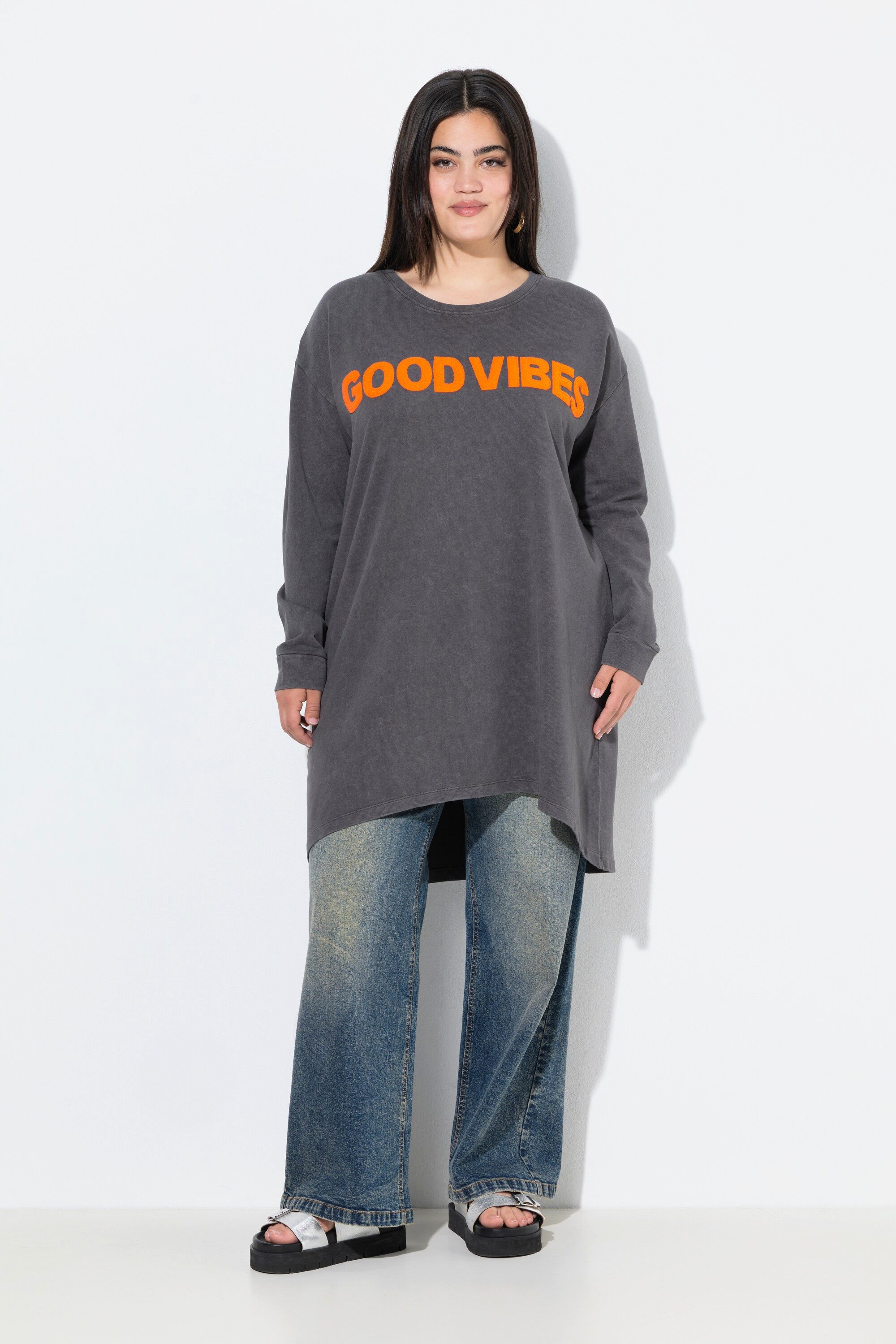 Angel of Style Sweatshirt Sweatshirt Loose Fit Schriftzug Acid Wash günstig online kaufen