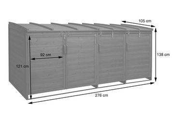 MCW Mülltonnenbox MCW-H75b-XL, erweiterbar, MVG-zertifiziert, Abschließbar