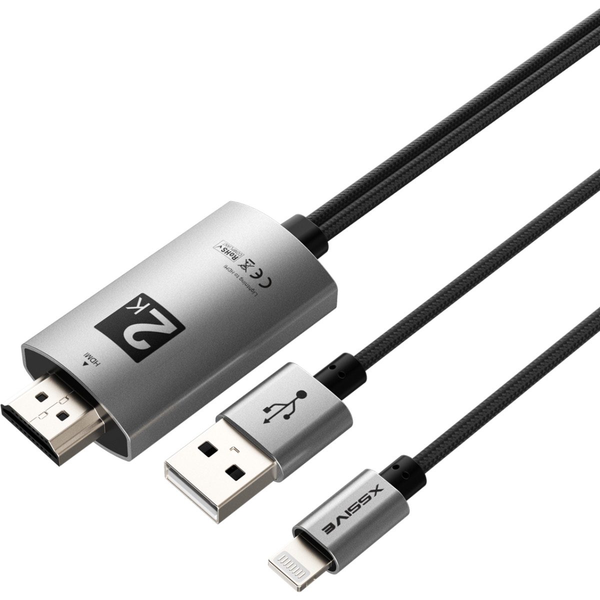 Xssive XSS-HD04 HDMI kompatibel mit 8-Pin Adapterkabel HDMI-Adapter