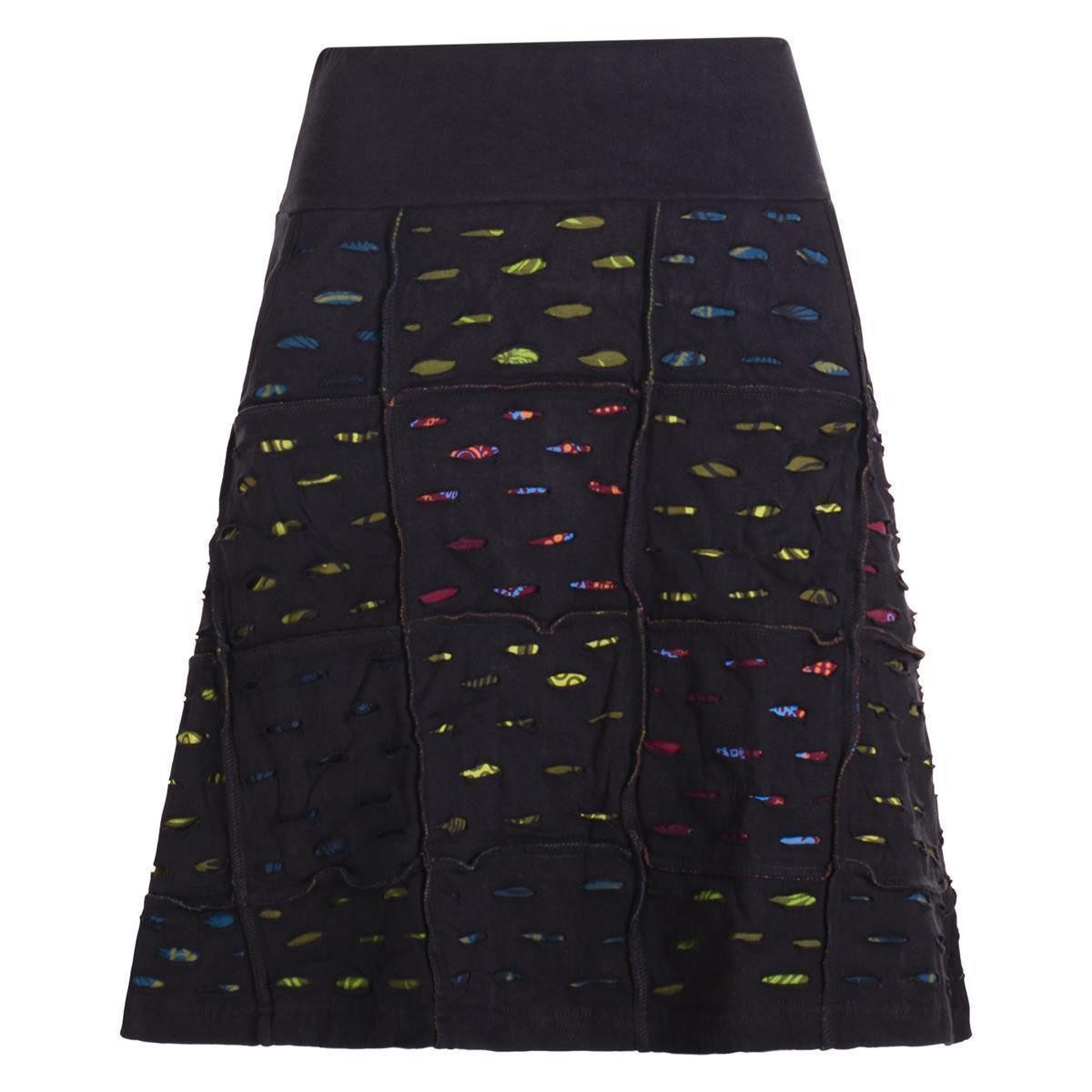 Vishes A-Linien-Rock Damen knielang Rock Baumwolle Cutwork Design A-Linie e günstig online kaufen