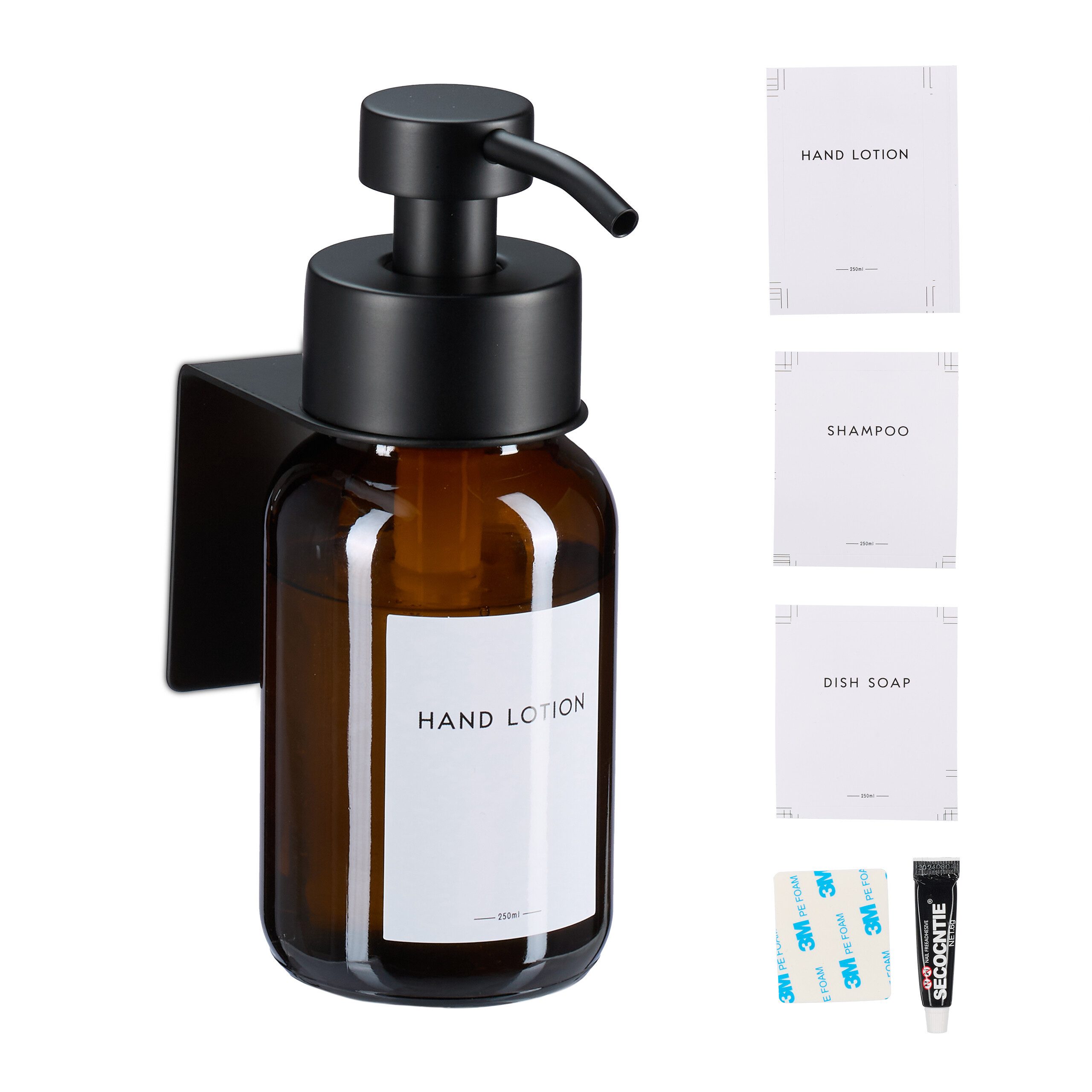 relaxdays Seifenspender zur Wandbefestigung, (1-tlg), 1er Pack
