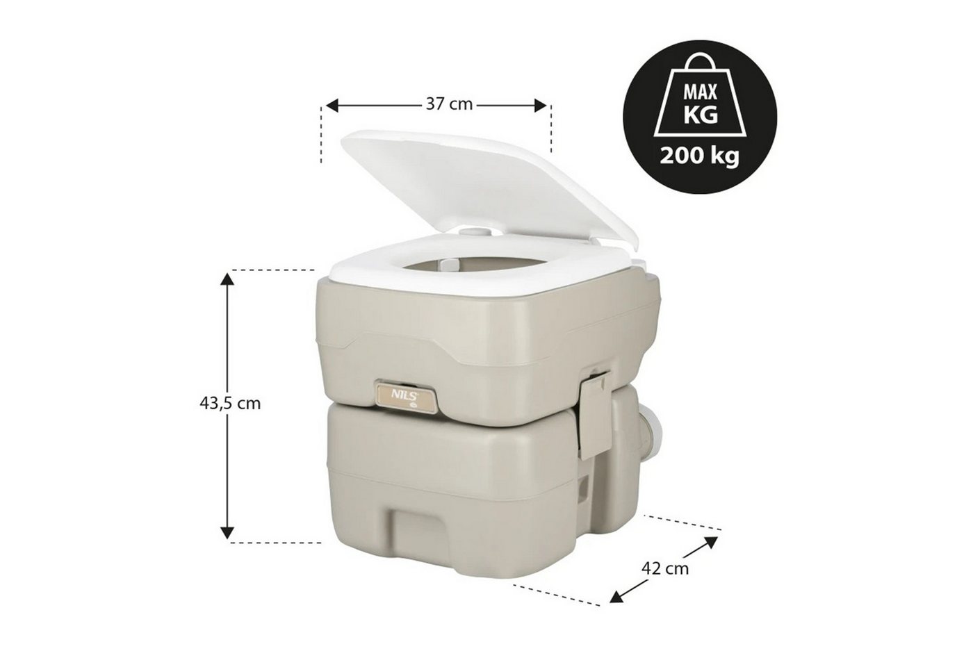 Thumbnail - Redfink Campingtoilette Mobile Campingtoilette 20L mit Spülsystem – Tragbare Toilette