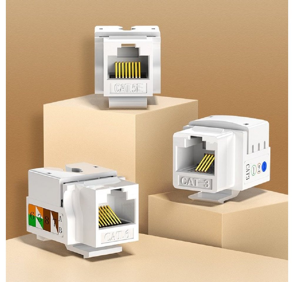 Thumbnail - UGREEN Steckdose 5xKeystone Ethernet Cat 6 8P8C RJ45 100 Mbit/s 568A/B Buchse weiß