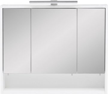 welltime Spiegelschrank Kent Badmöbel. Breite 70 cm, LED-Beleuchtung und Schalter-/Steckdosenbox