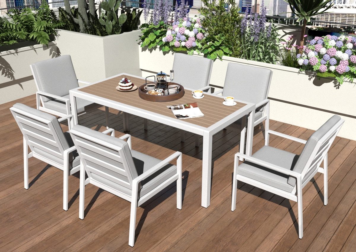 MeXo Gartenlounge-Set Gartenmöbel Set Aluminium, Dining günstig online kaufen