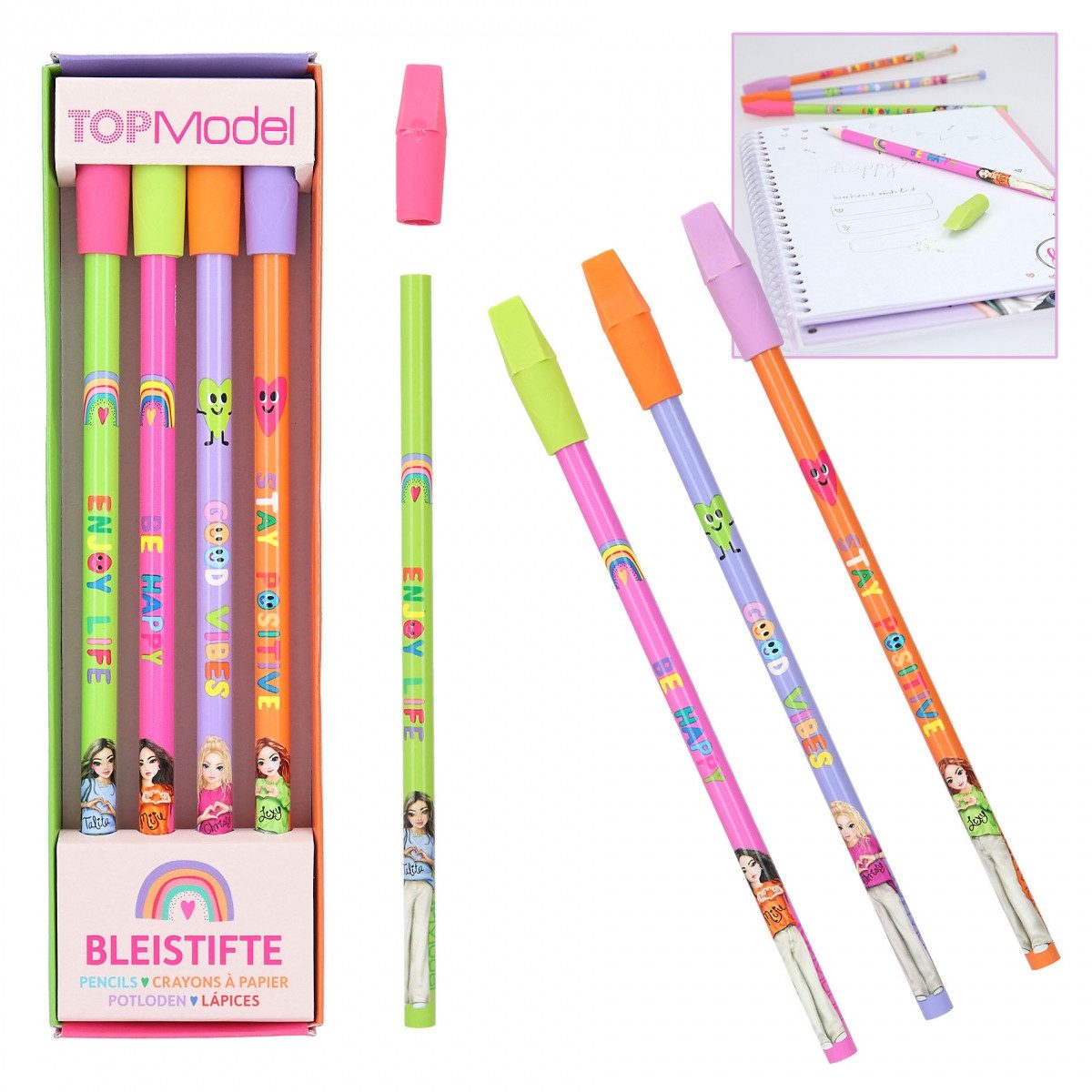 Bleistift DEPESCHE TOPModel Bleistift Set Selflove + Radier-Topper