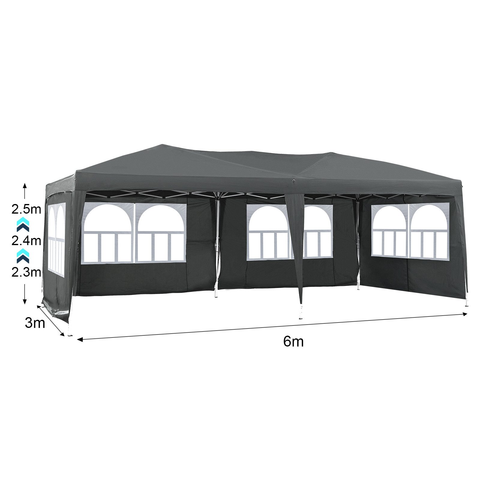 Thumbnail - Ofcasa Faltpavillon 3x6 Partyzelt, UV-Schutz Gartenpavillon mit 4 Seitenteilen