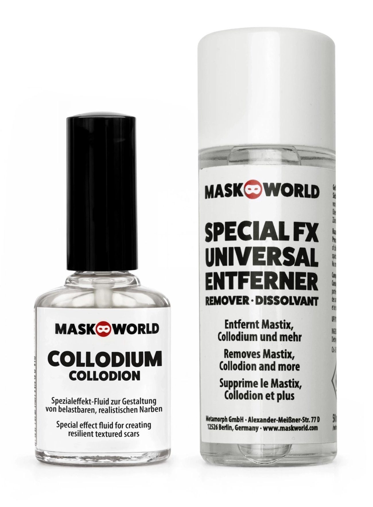 Metamorph Theaterschminke Collodium Set – Narben-Spezialeffekt & Entferner, Profi-Schminkzubehör für spektakuläre Narben-Effekte