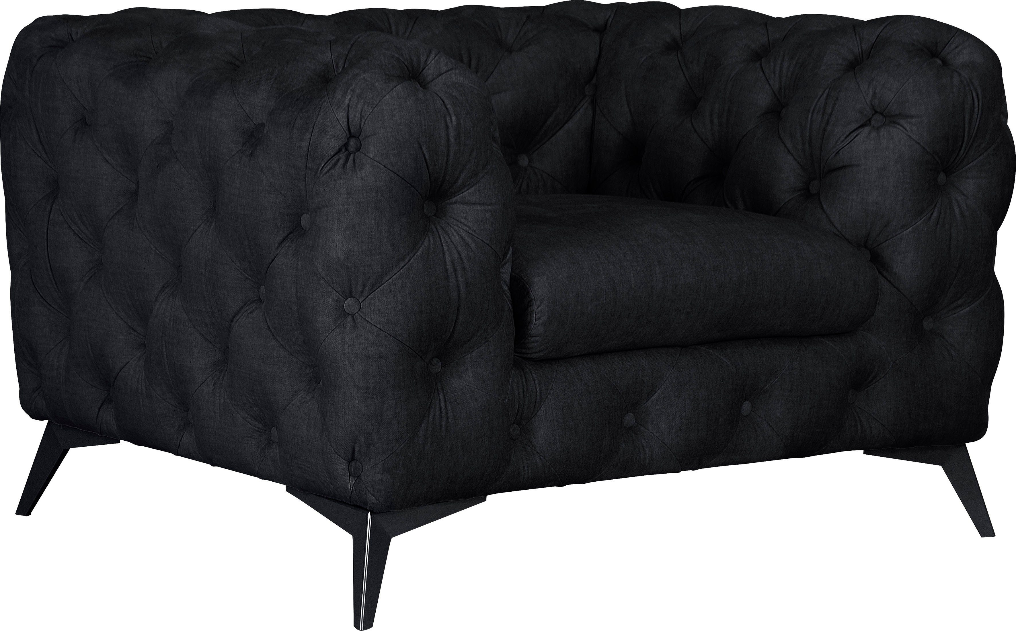 Home affaire Chesterfield-Sessel Glynis Sessel, aufwändige Knopfheftung, moderne Chesterfield Optik, Fußfarbe wählbar