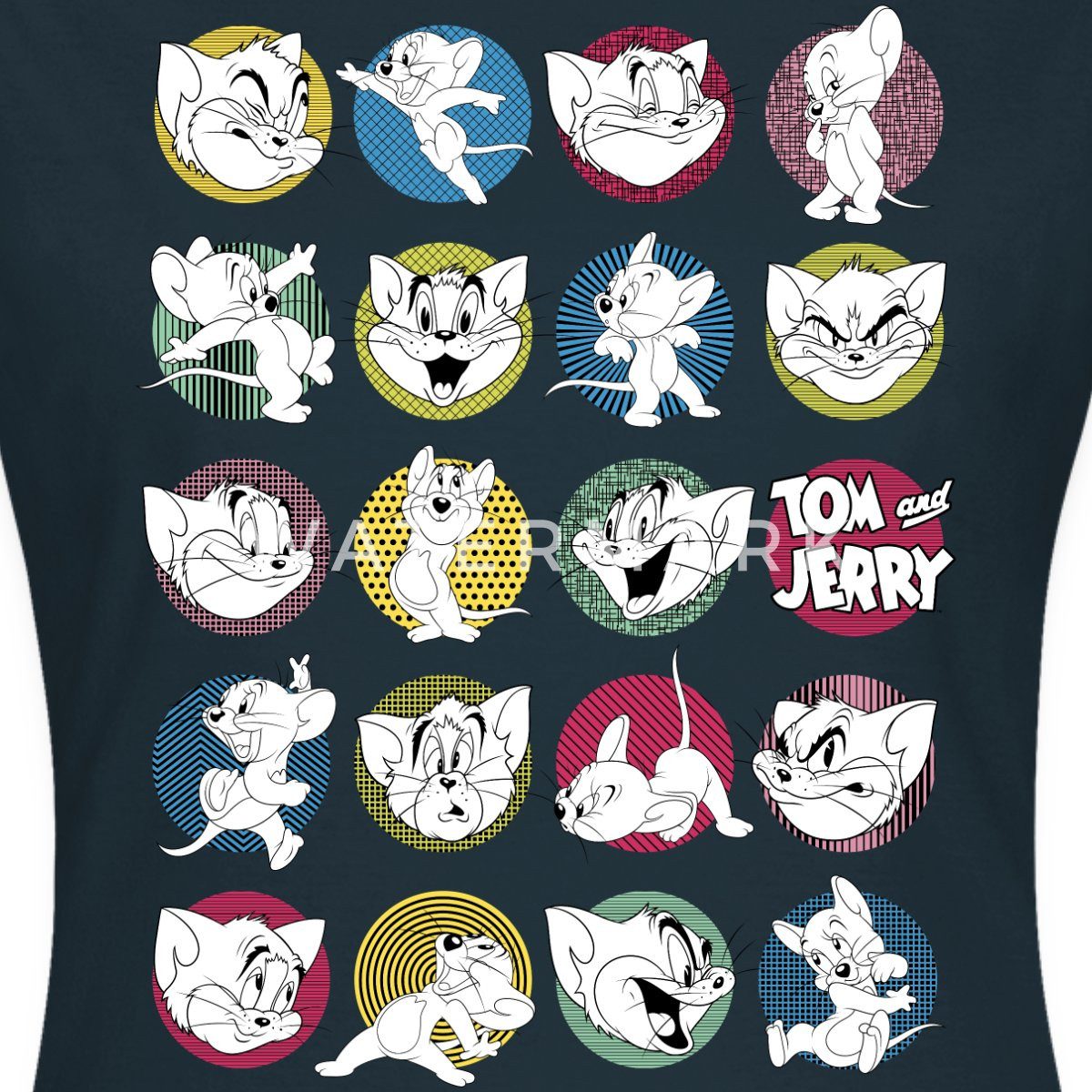 Spreadshirt T-Shirt Tom Und Jerry Ikonische Ausdrücke Frauen T-Shirt (1-tlg) Slim Fit, fällt klein aus