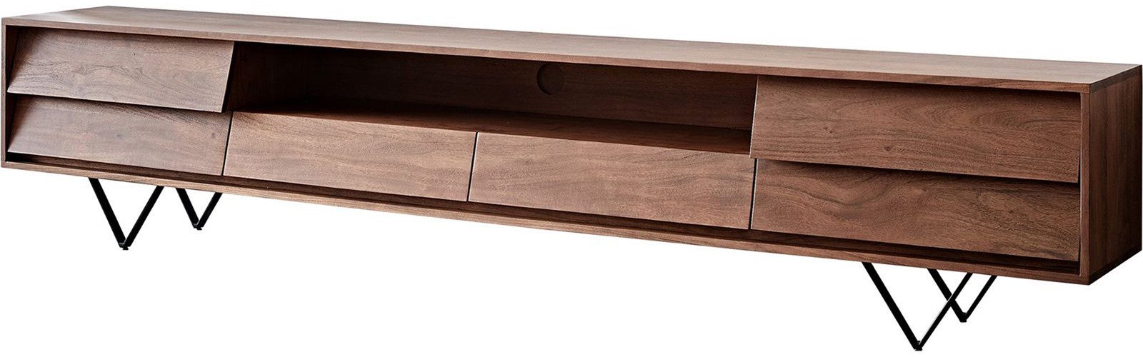 DELIFE Lowboard Eloi, Akazie Braun 240x35 günstig online kaufen