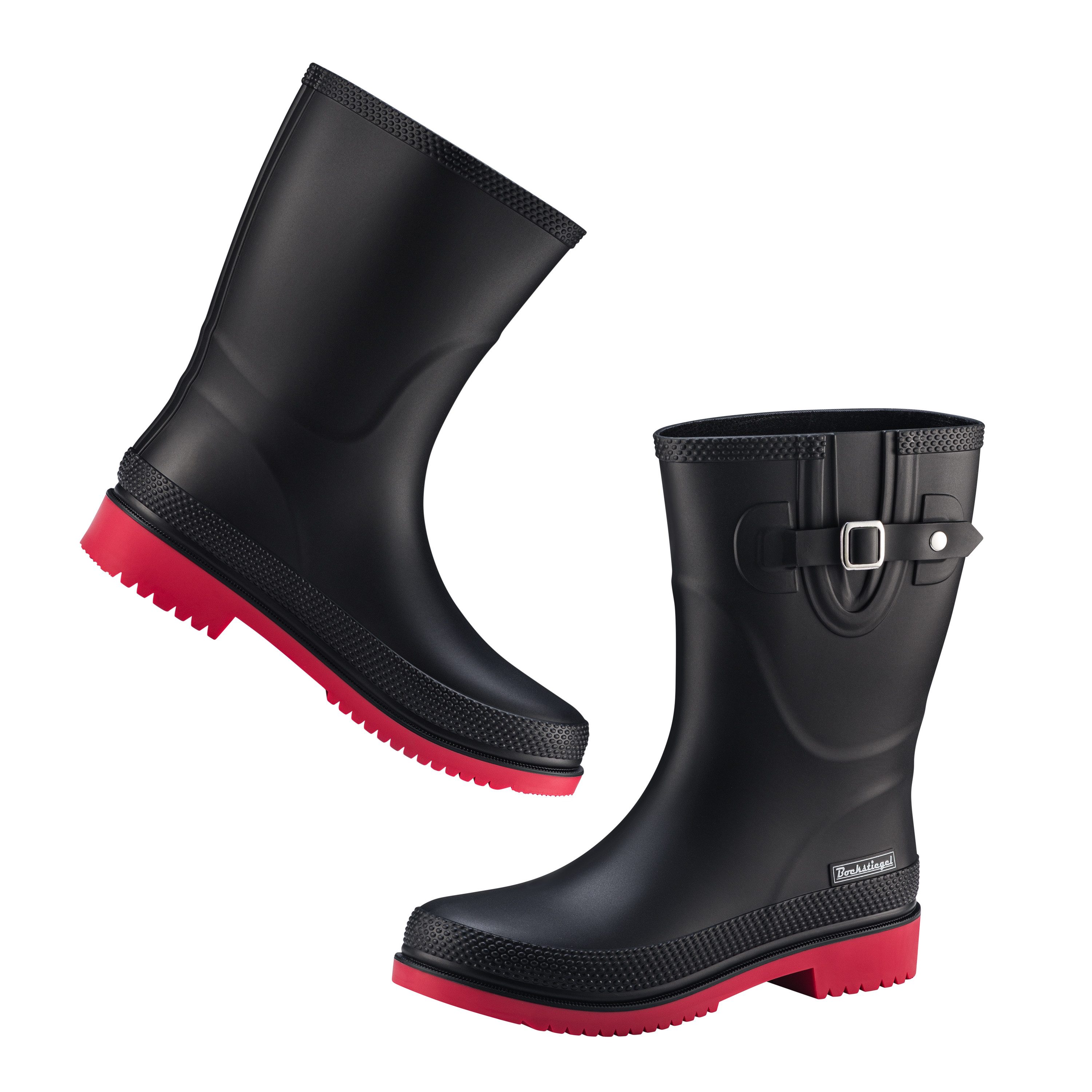 Fjordvik Spanstövlar Regenboots Hochwertige Mattoptik 38 Schwarz-Rot Gummis günstig online kaufen