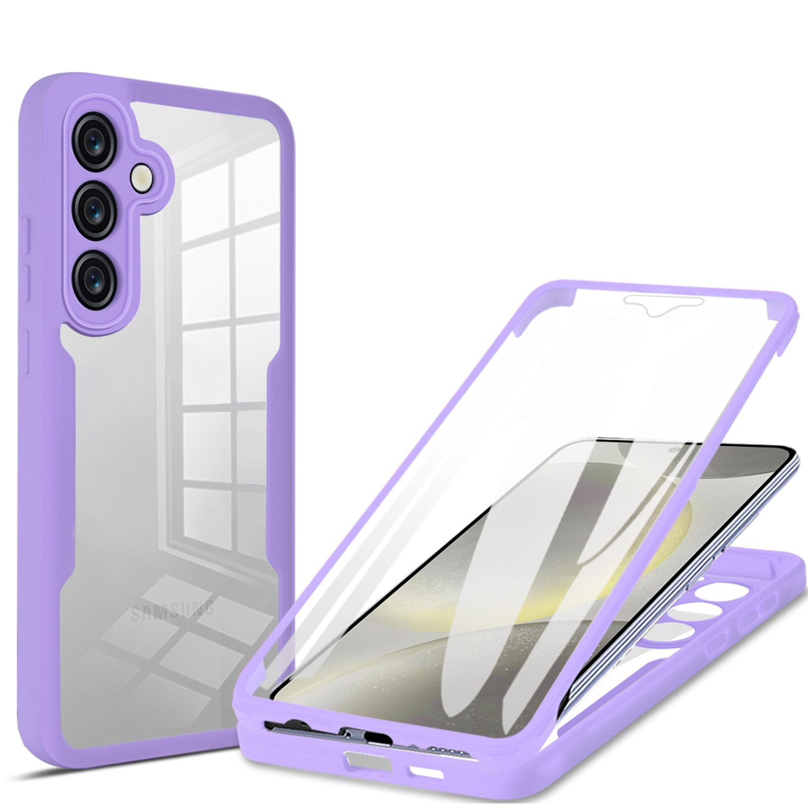 betterfon Handyhülle für Samsung Galaxy S24 FE TPU Schutzcase, 2-teiliges 360 Grad Case mit Rundumschutz und Displayschutz