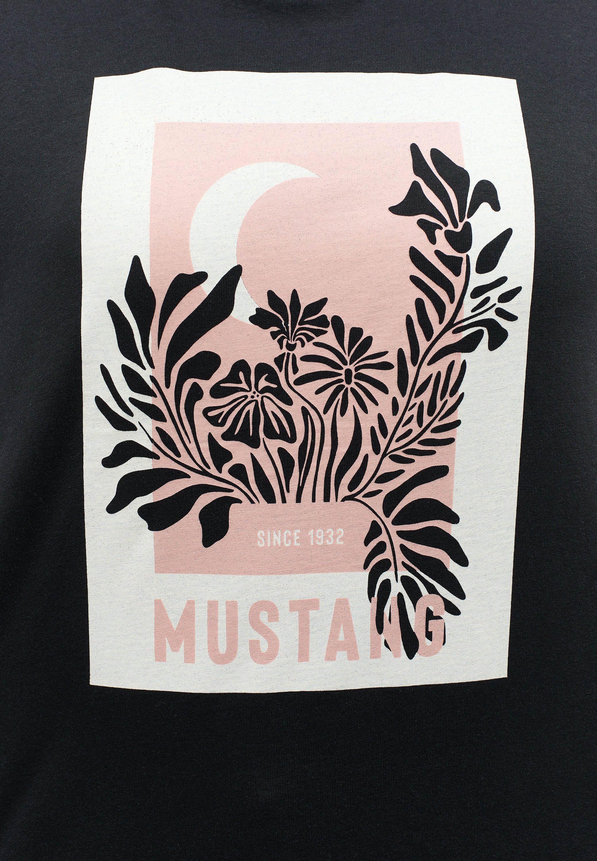 MUSTANG Kurzarmshirt Print-Shirt T-Shirt dunkelgrau Mustang
