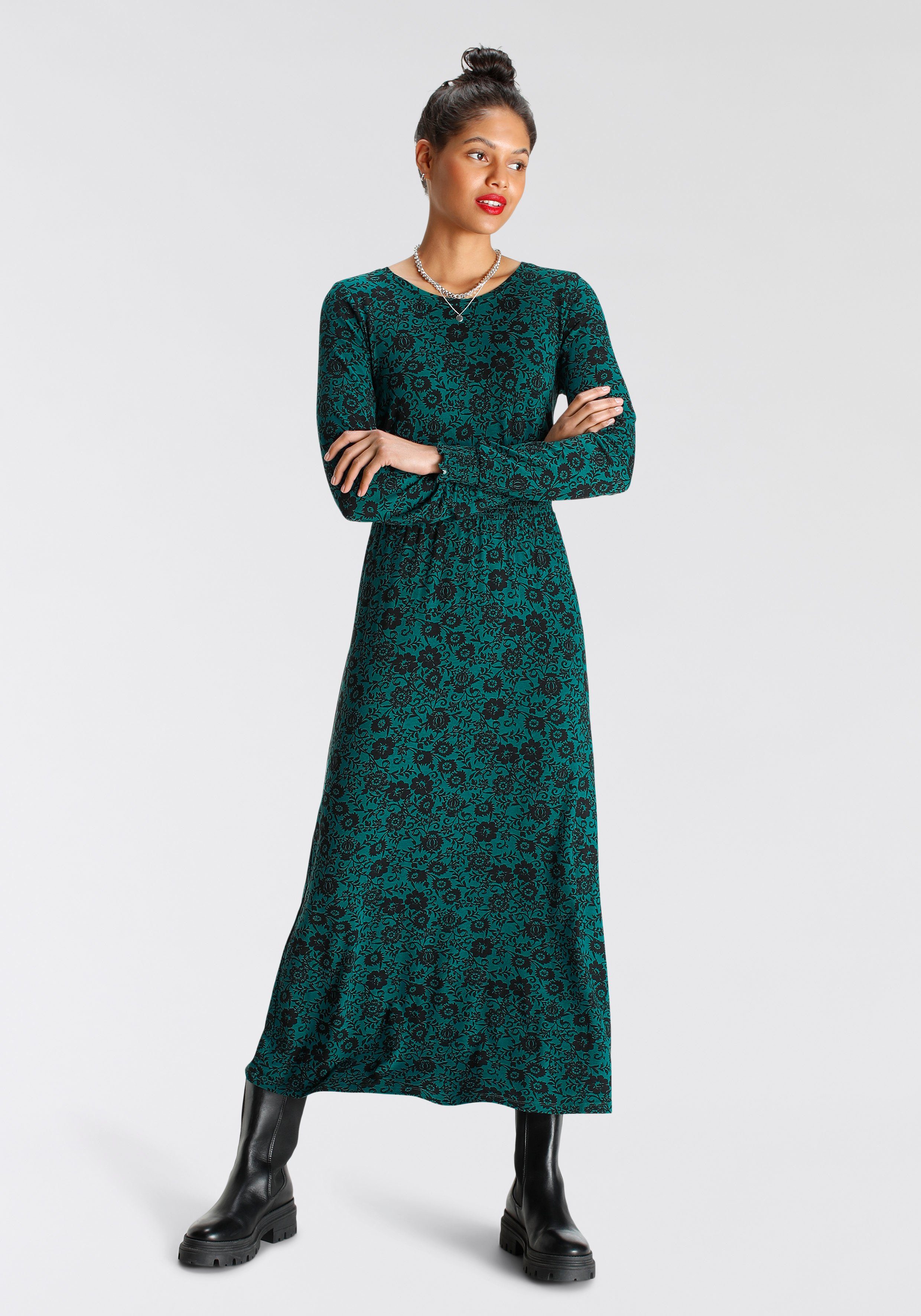 Tamaris Maxikleid aus Jersey-Material, für Casualmode und Herbstmode, feminin. Reduzierter Preis € 46,99. Unverbindliche Preisempfehlung € 54,99, (€ 46,99 pro 1 Stk)