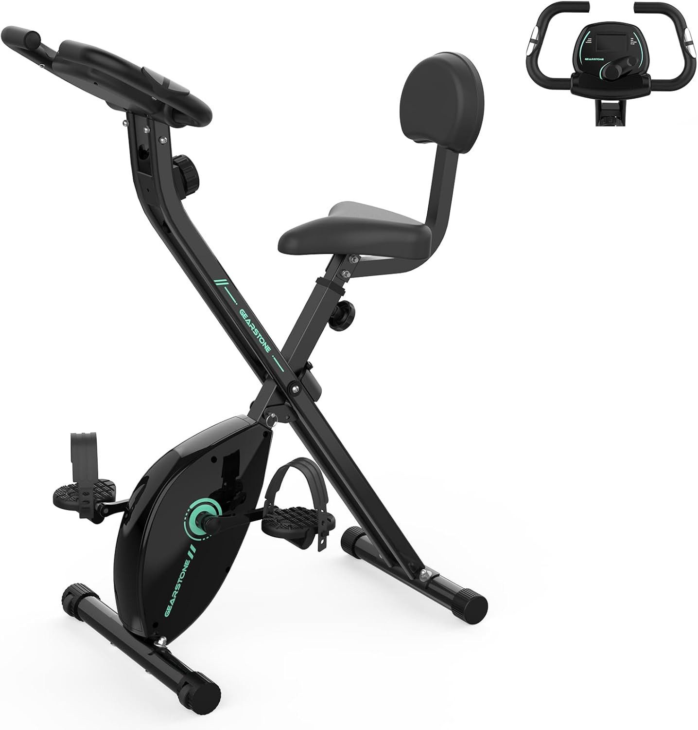 CITYSPORTS Speedbike GEARSTONE Heimtrainer, fitnessbike Klapprad, Indoor-Cycling, Magnetoresistiv Klasse 8, mit LCD-Display, Pulsüberwachung