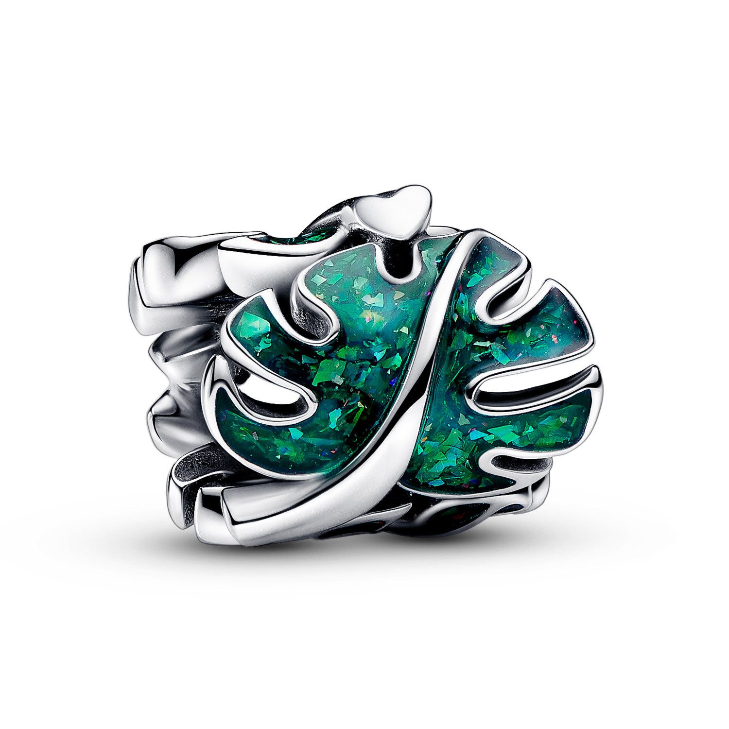 Pandora Charm-Armband Geschenk-Set Grüne Monstera-Blätter Silber günstig online kaufen