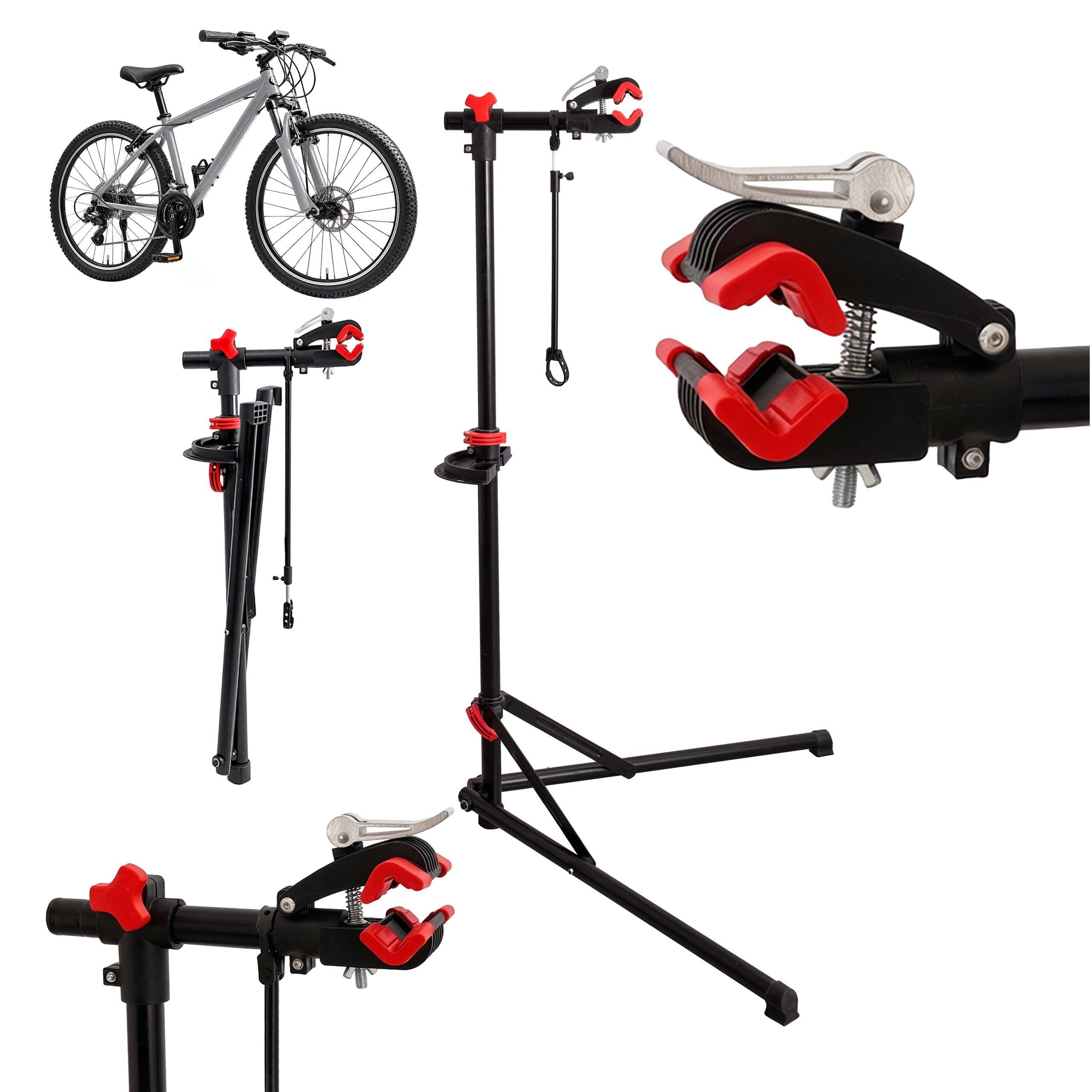 relaxdays Fahrrad-Montageständer bis 30 kg (1-tlg), schwarz