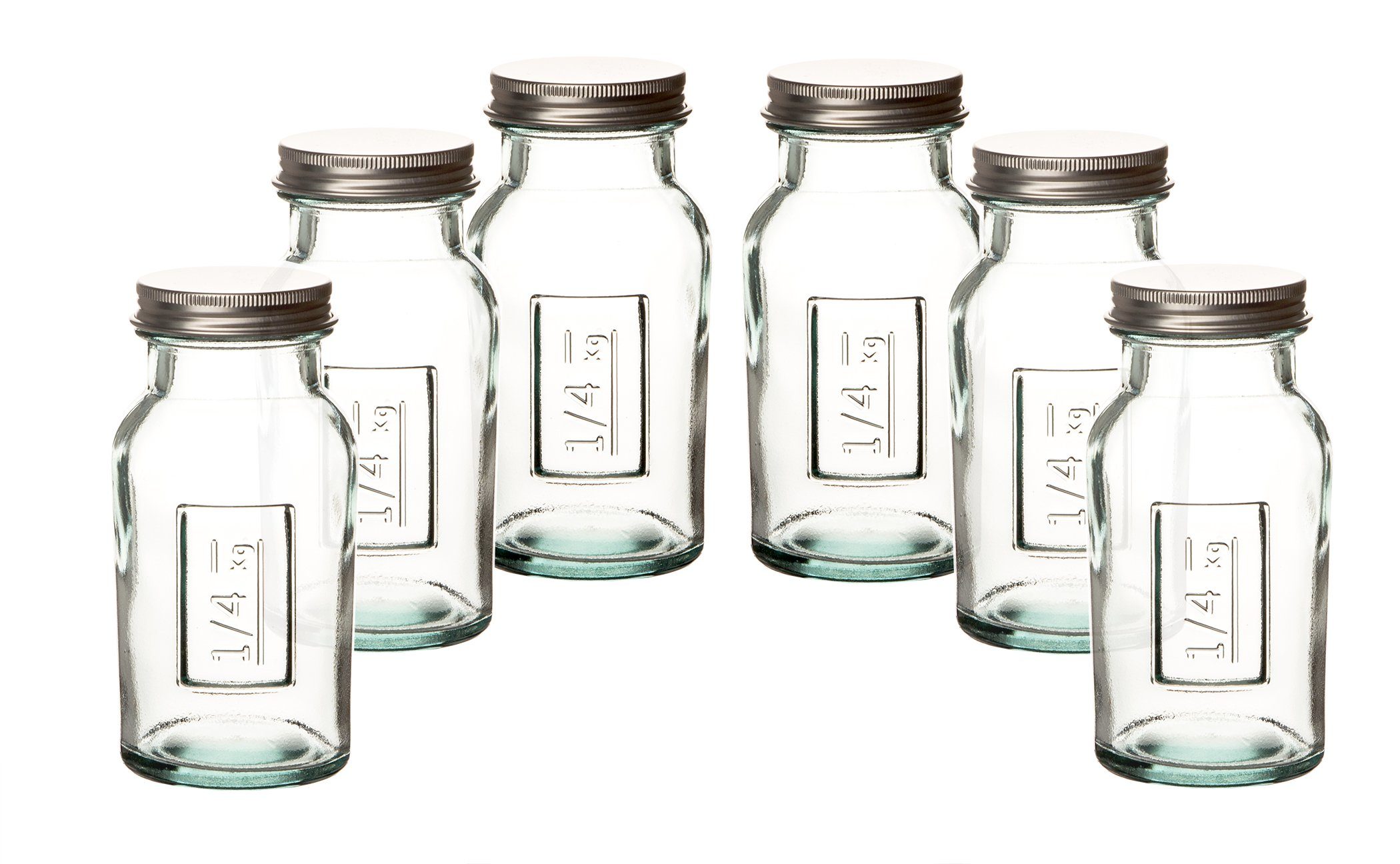 BigDean Gewürzbehälter 6x Gewürzgläser Schraubdeckel 250ml rund Gewürzdosen Vorratsgläser, Glas, (6-tlg). € 9,71