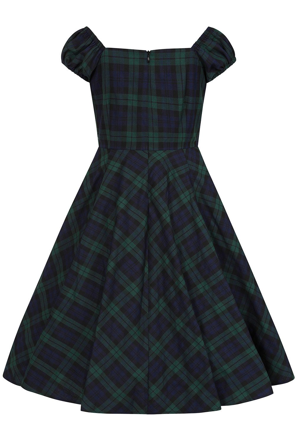 Hearts & Roses London A-Linien-Kleid Judith Tartan Retro Vintage Fit-N-Flare 50er