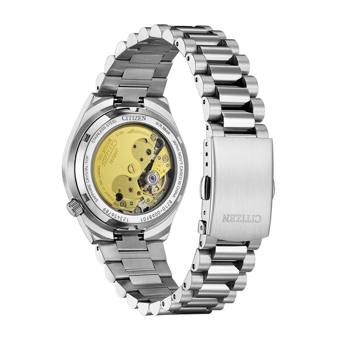 Citizen Automatikuhr TSUYOSA 37 mm NJ0200-50W, Armbanduhr, Damenuhr, Mechanische Uhr, Edelstahlarmband, analog