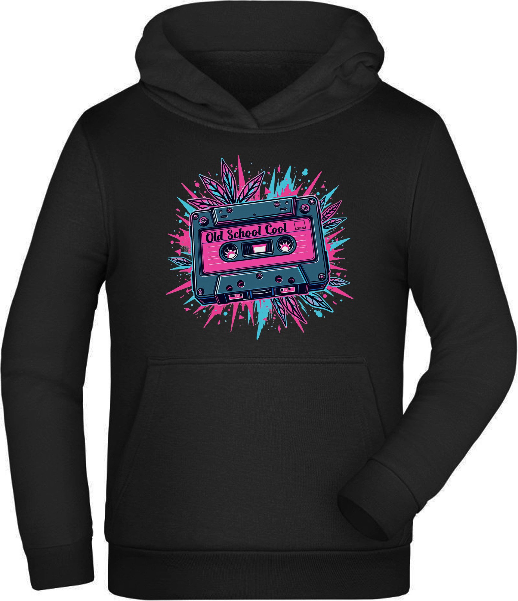 Kapuzensweatshirt Kinder Hoodie - Kapuzenpulli mit Retro Kassetten Print