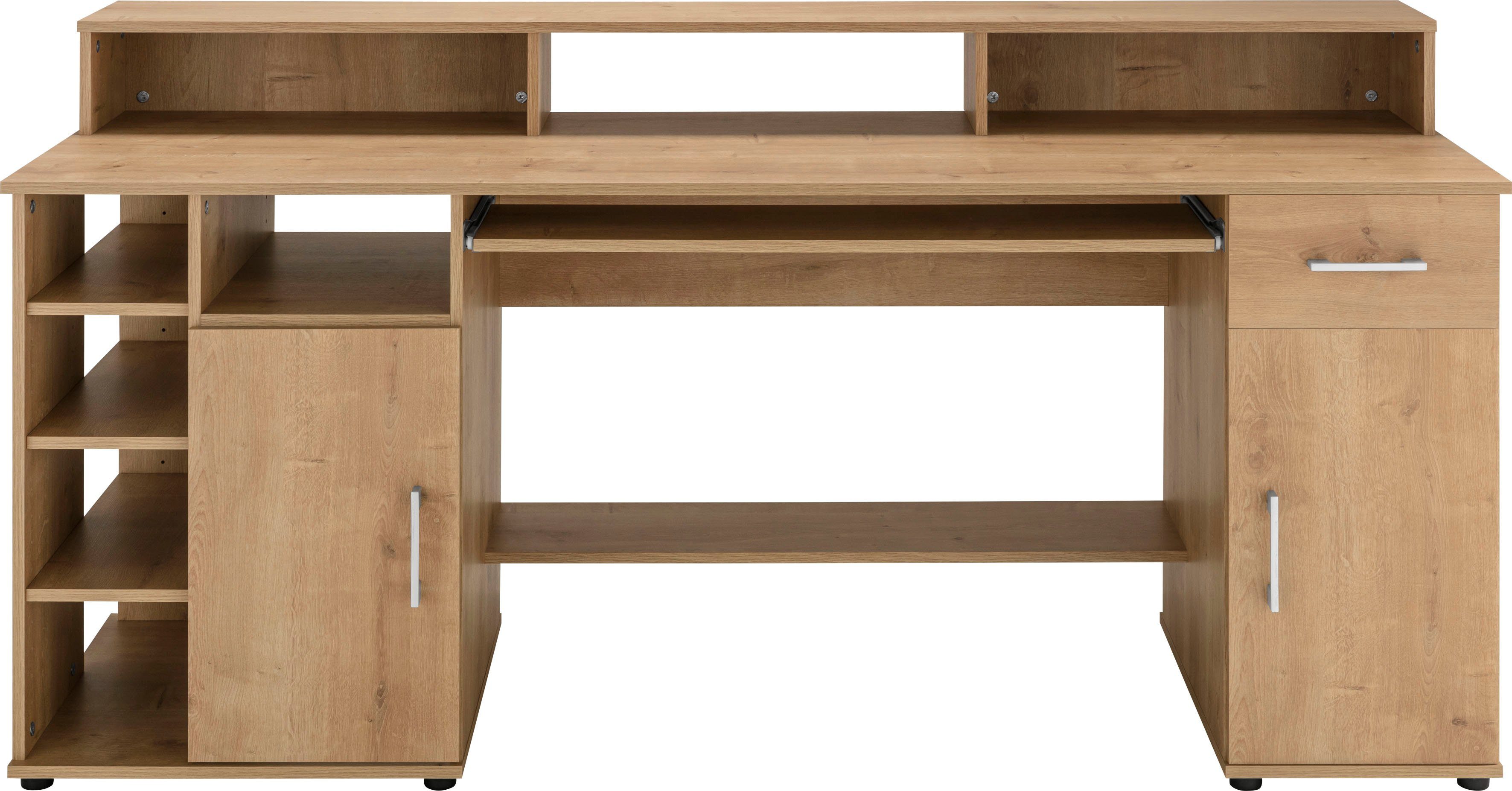 VOGL Möbelfabrik Schreibtisch Timra mit Monitoraufsatz, Tastaturauszug & Towerfach, Breite 154 oder 178 cm, Made in Germany