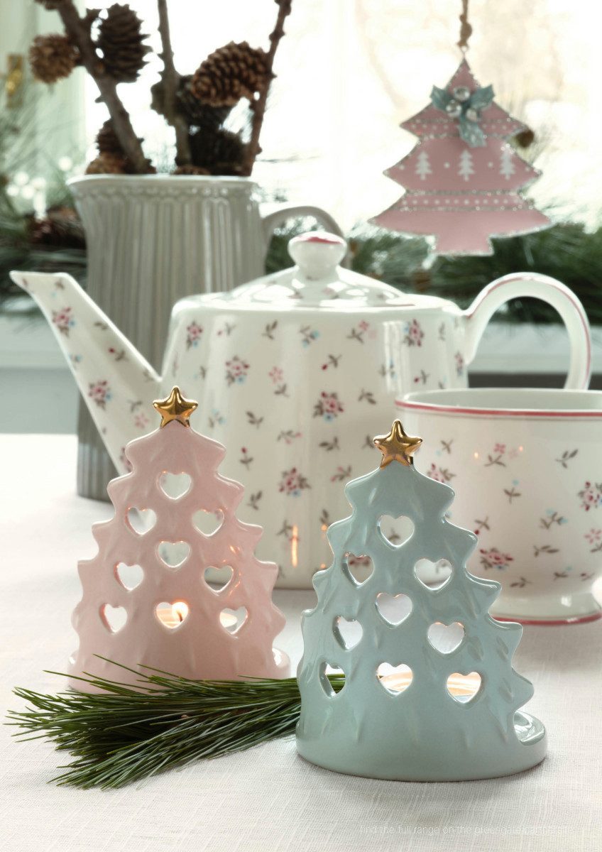 Greengate Servierplatte Alice Servierplatte pale blue 23cm, Steinzeug, (Platten)