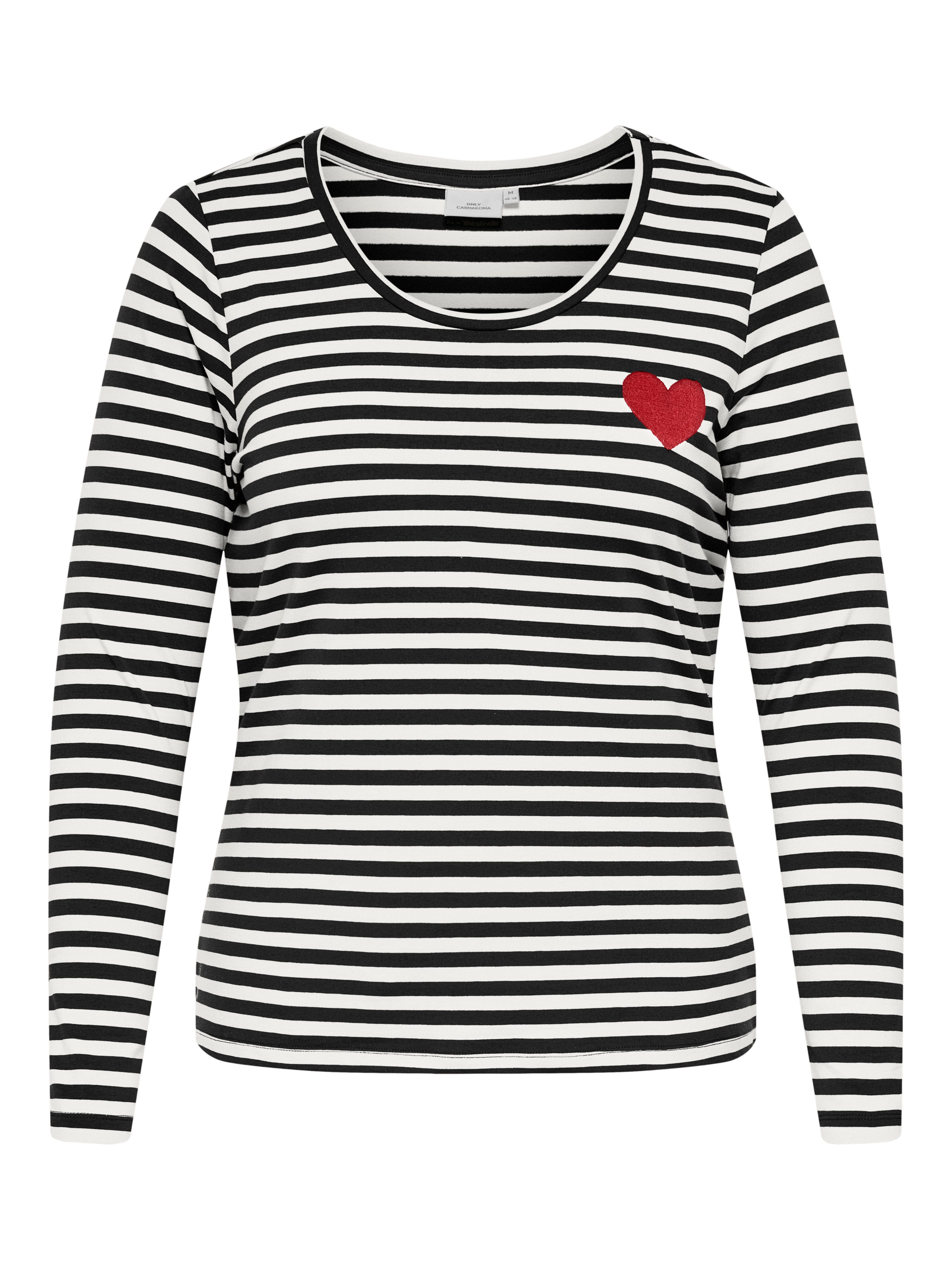 ONLY CARMAKOMA Langarmshirt CARBODIL L/S O-NECK BLOUSE JRS Materialmix, slim fit