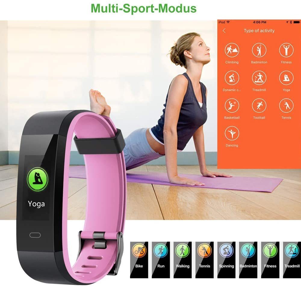 100% Fitness-Tracker »YAMAY Fitness Armband mit Pulsmessung,Smartwatch Fitness  Tracker mit Pulsmesser Wasserdicht IP68 Fitness Uhr Messgeräte Pink« online  kaufen | OTTO