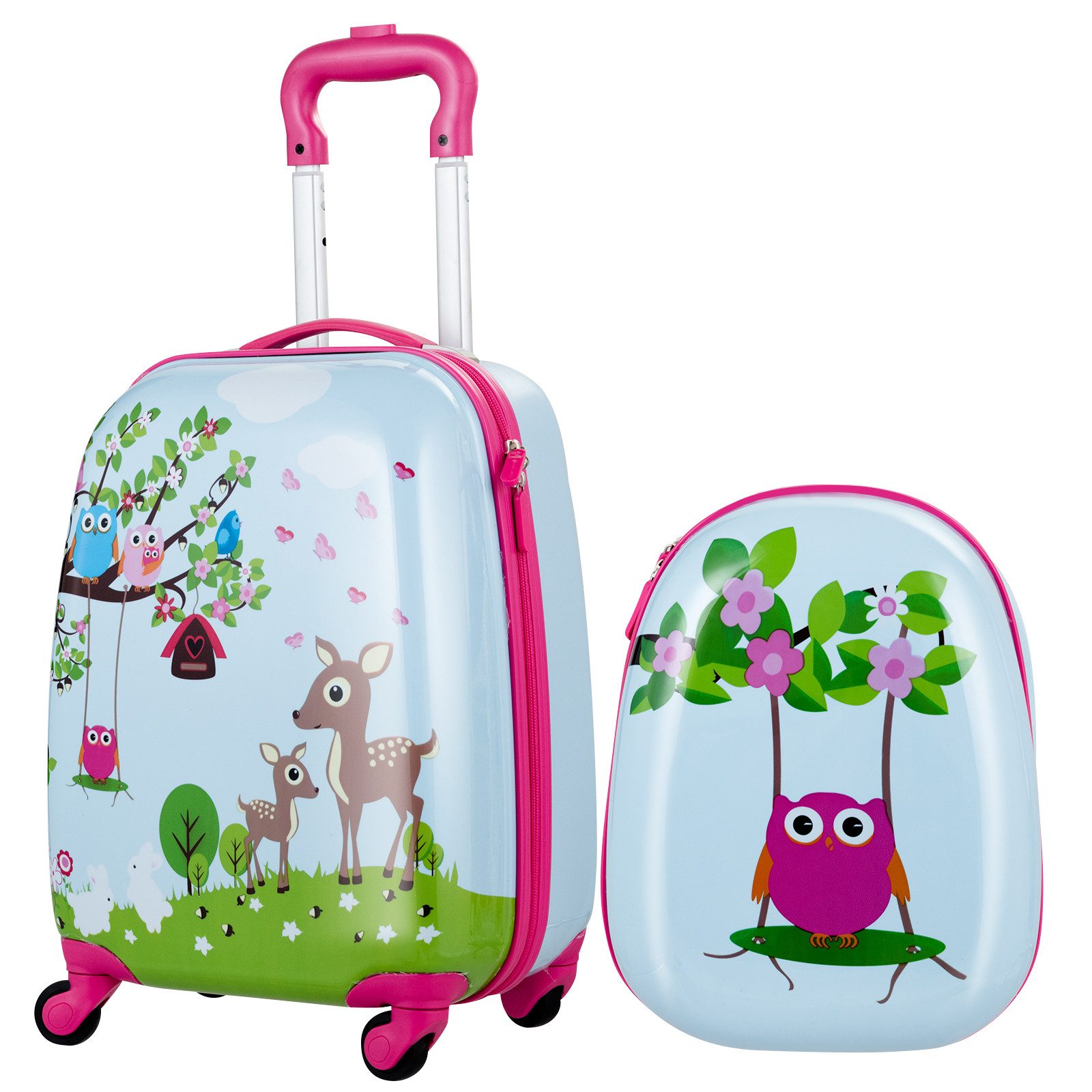COSTWAY Kinderkoffer 2tlg Kinderkoffer, mit Rucksack