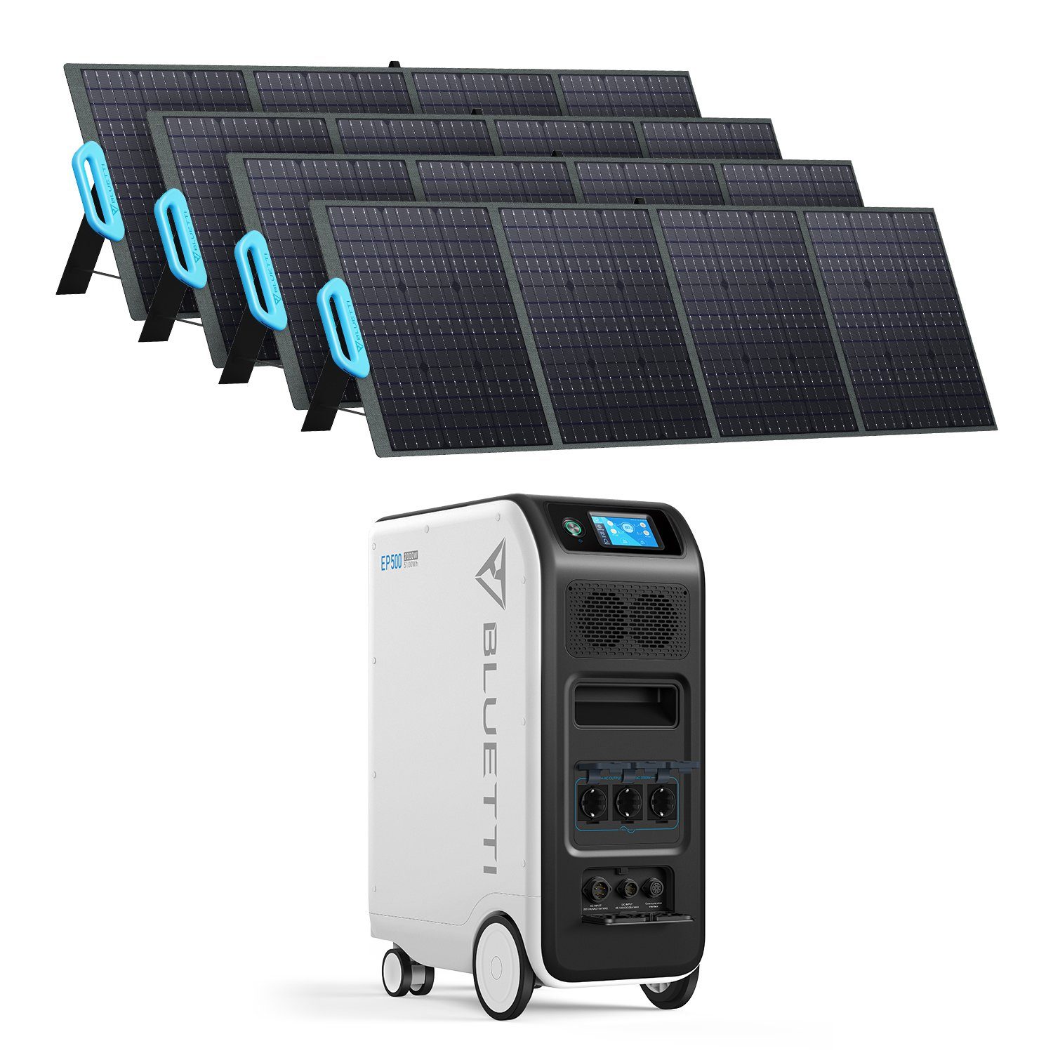 BLUETTI Stromerzeuger EP500 5100Wh/2000W Solarpanels LiFePO4 4*PV200 mit