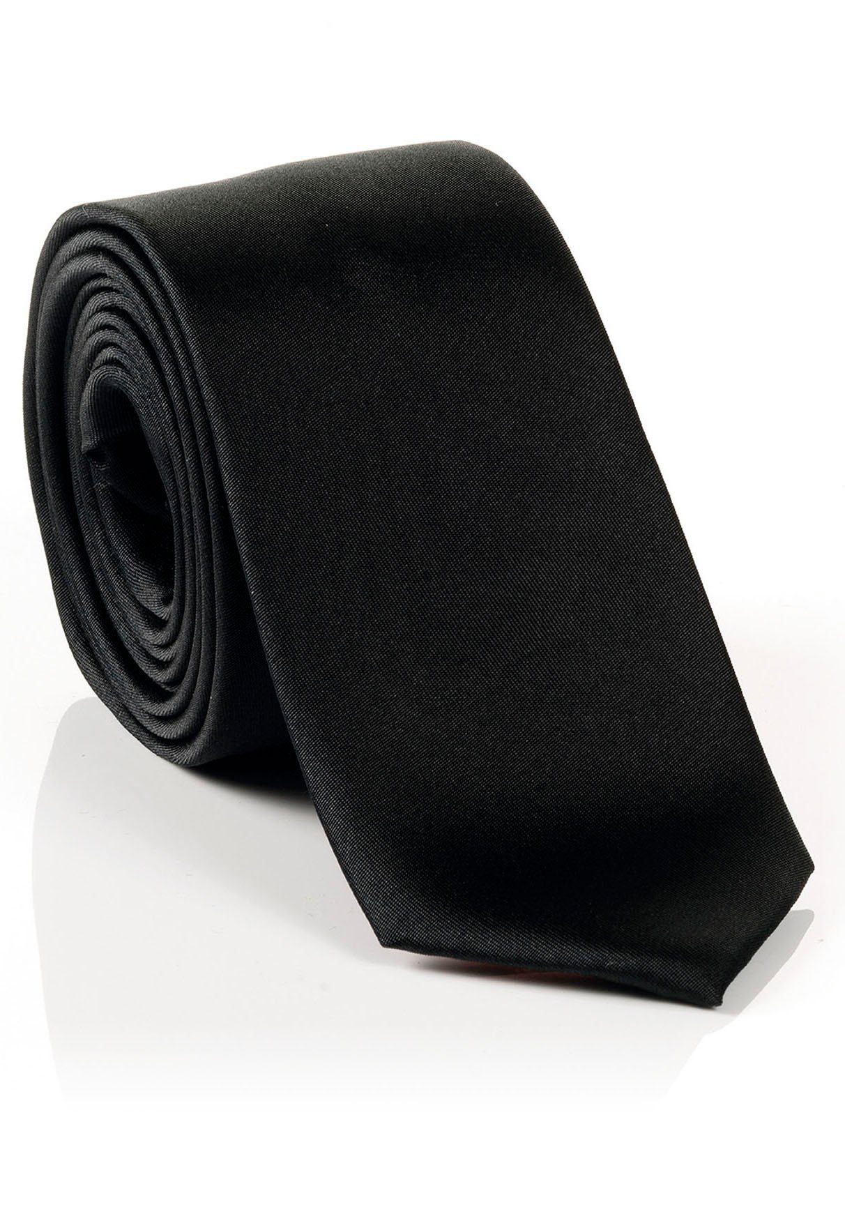 MONTI reiner Seide, black Krawatte Uni-Pastellfarben aus