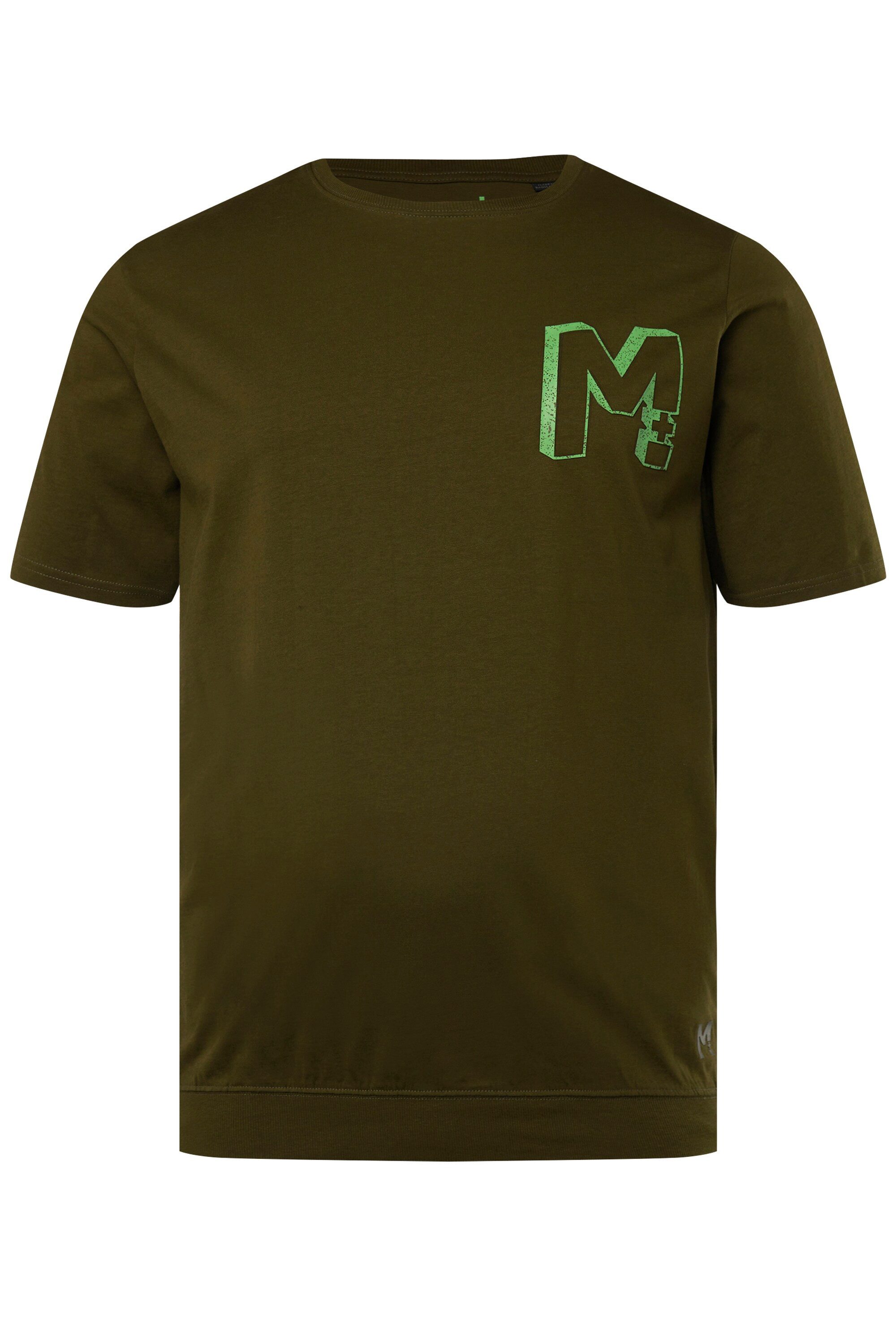 Men Plus T-Shirt Men+ T-Shirt Halbarm Bauchfit Frontdruck bis 8 XL günstig online kaufen